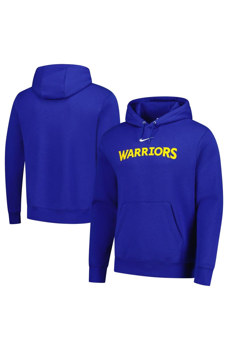 Nike Men's Nike Royal Golden State Warriors Sportswear Essential Wordmark Club Hoodie, Main, color, Royal