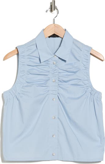 Georgina Ruched Button-Up Shirt