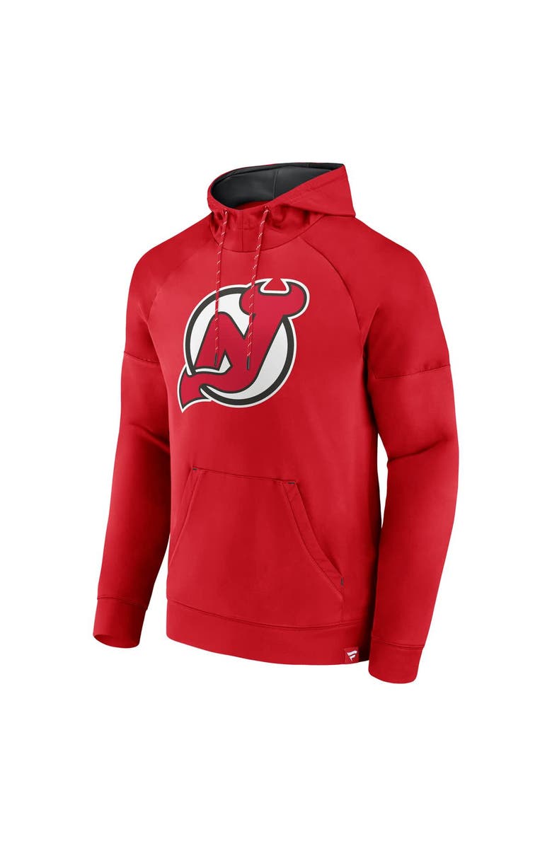 FANATICS Men's Fanatics  Red New Jersey Devils Iconic Defender Raglan Pullover Hoodie, Alternate, color, Red