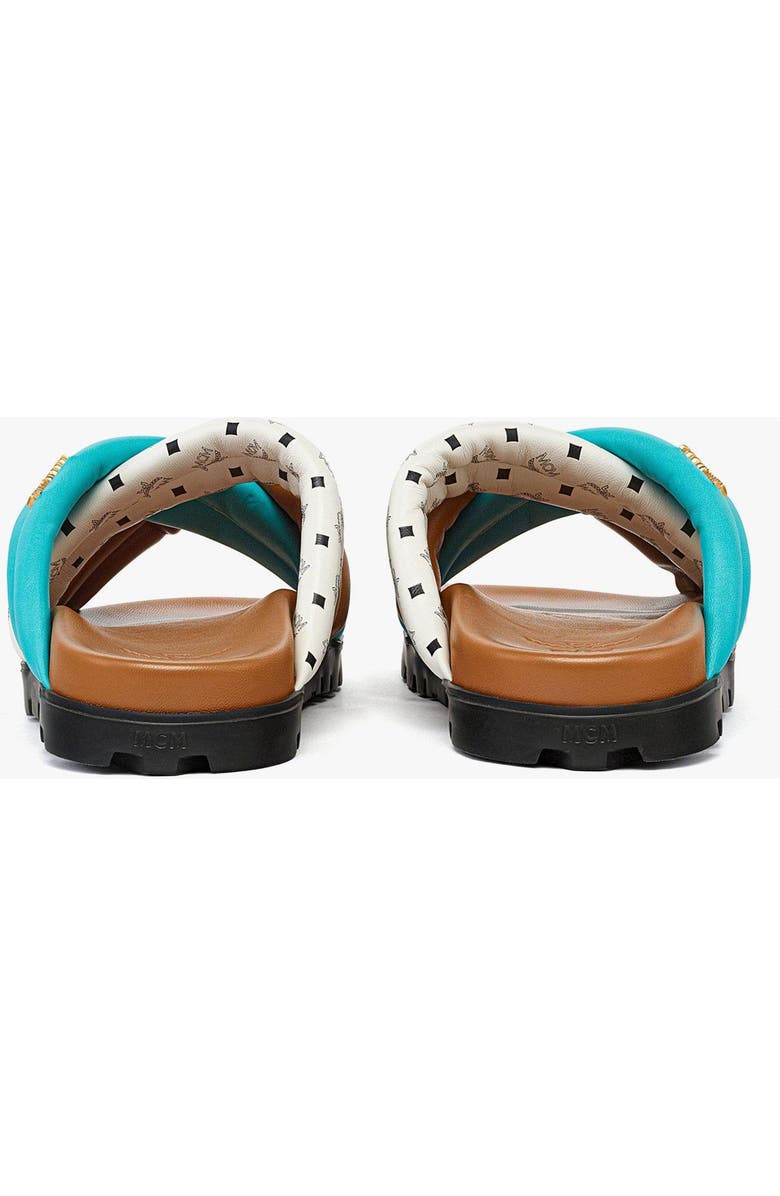 MCM Monogram Cross Sandals in Lamb Leather, Alternate, color, Multi