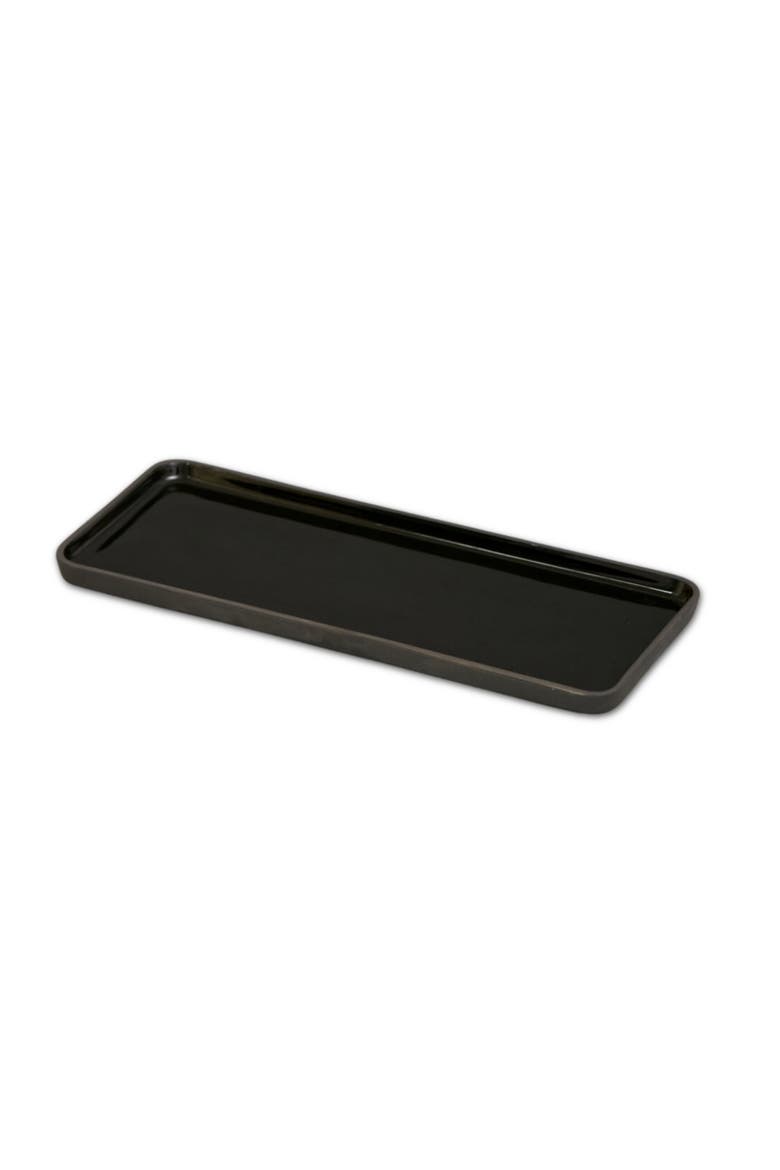 Sabia Bathroom Vanity Countertop Tray Kitchen Accessories, 32cm L x 13cm W x 1.5cm H, Main, color, Black