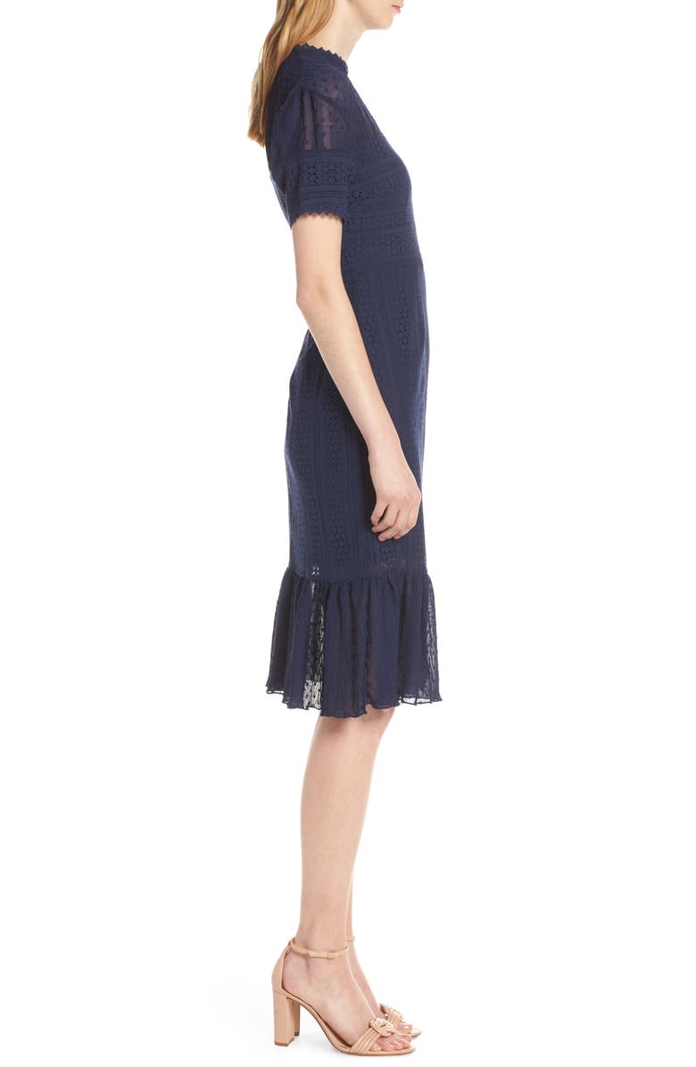 Chelsea28 Lace & Swiss Dot Dress, Alternate, color,