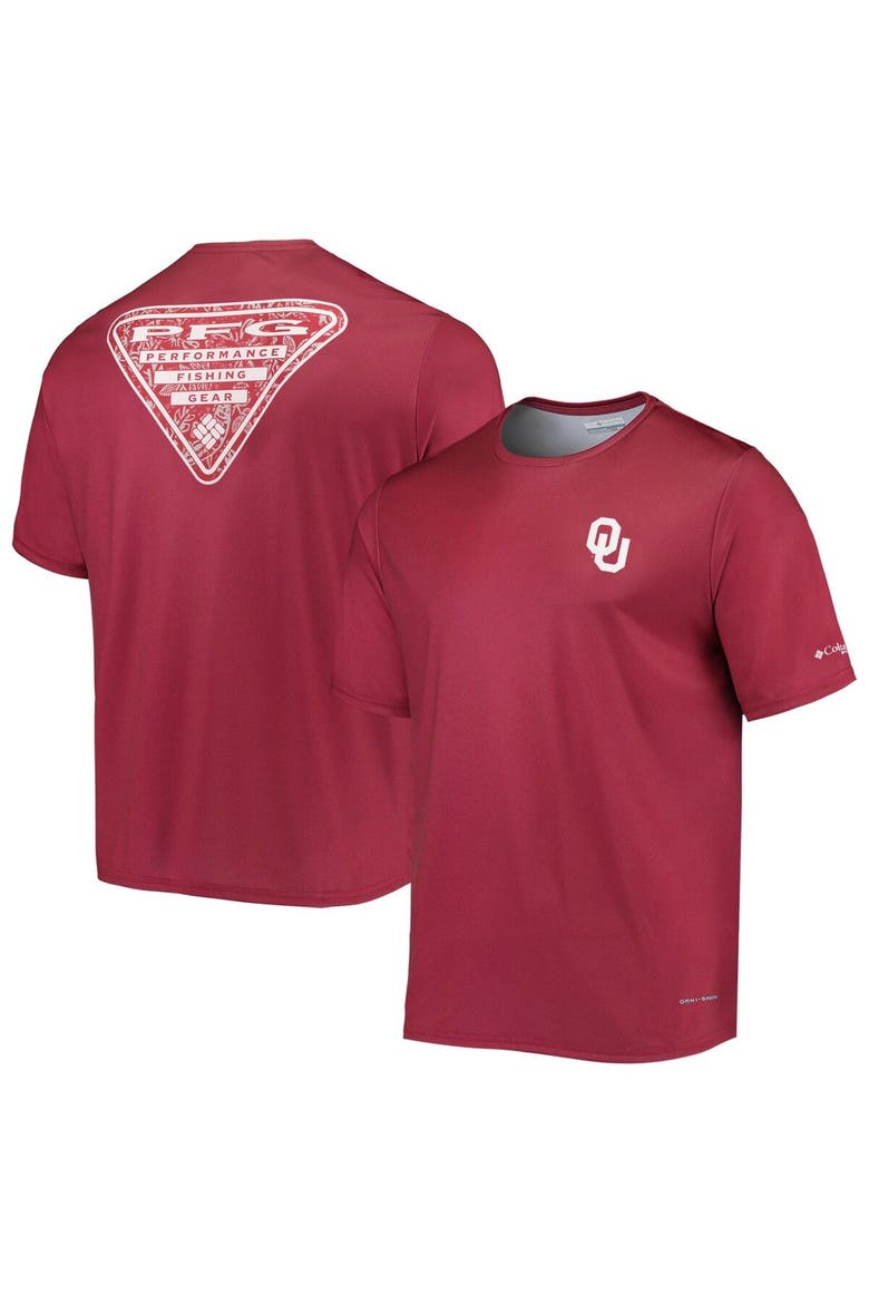 Men's Columbia Crimson Oklahoma Sooners Terminal Tackle Omni-Shade T-Shirt, Main, color, Crimson