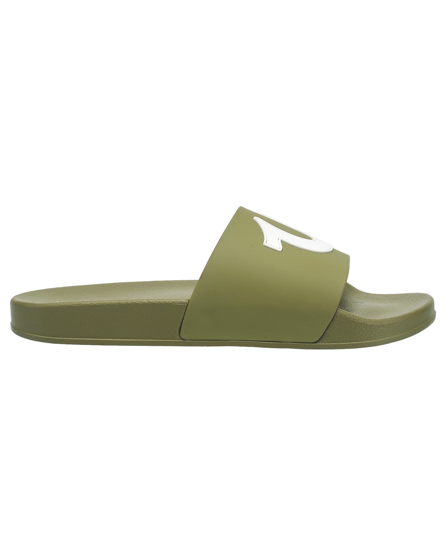 True Religion Men's 112 Logo Slide, Alternate, color, Olive