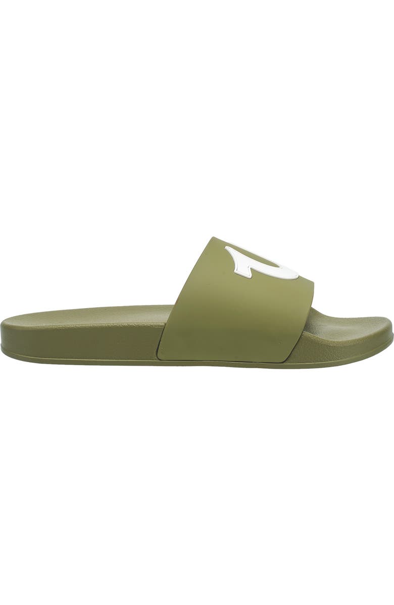 True Religion Men's 112 Logo Slide, Alternate, color, Olive