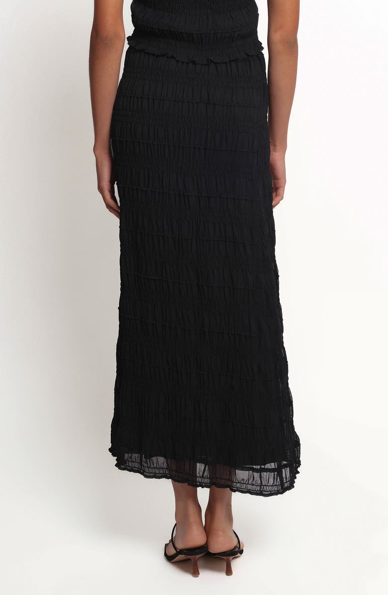 Petal & Pup Valana Shirred Maxi Skirt, Alternate, color, Black