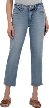 KUT from the Kloth Rachael Fab Ab High Waist Raw Hem Crop Jeans