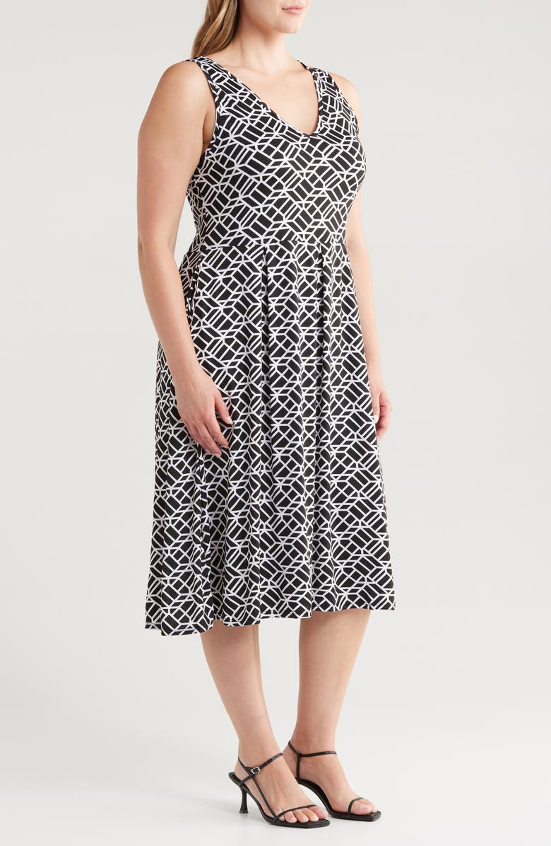 24seven Comfort Apparel Jersey Fit & Flare Midi Dress, Alternate, color, 