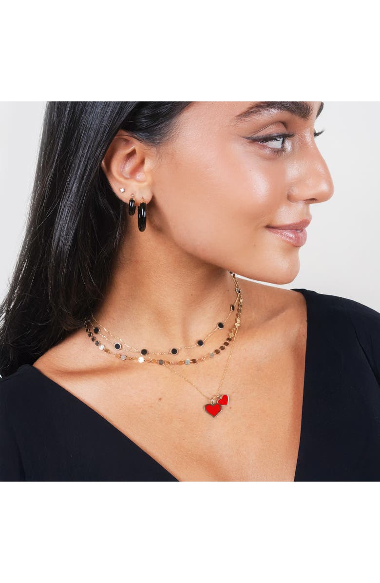 The Lovery Fine Jewelry Coral Heart Charm, Alternate, color, Coral