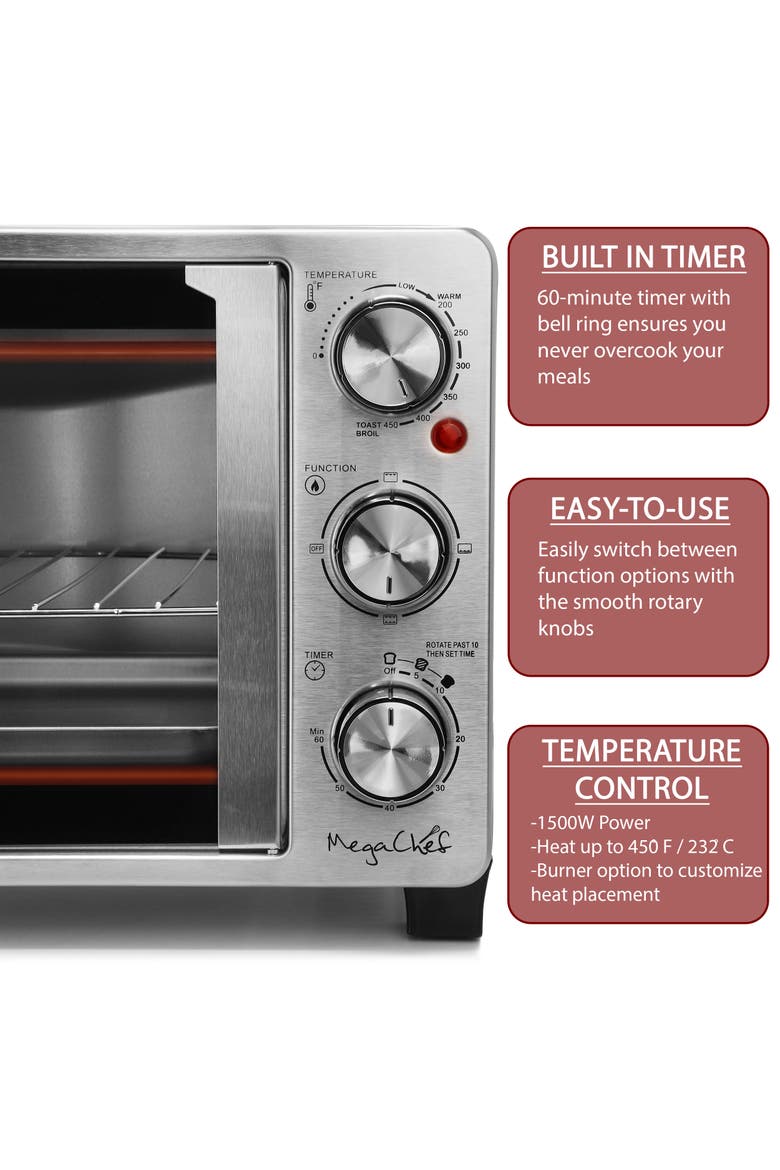 French Door Multi-Function Electric Toaster Oven with Temperature Control and Timer, Alternate, color, Grey