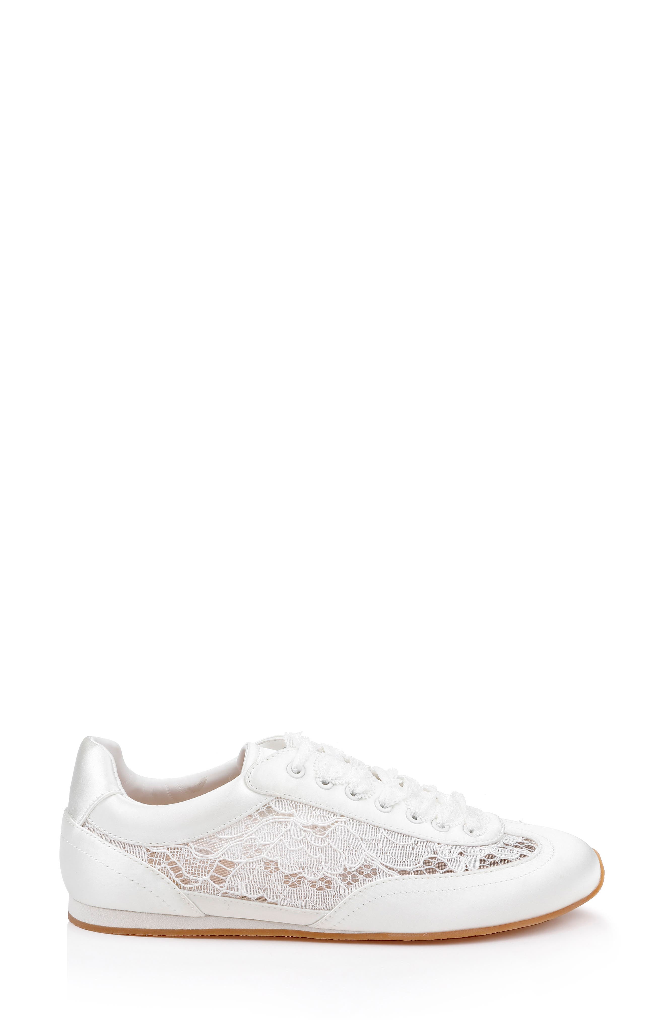 Jewel Badgley Mischka Inez Sneaker, Alternate, color, Ivory Lace
