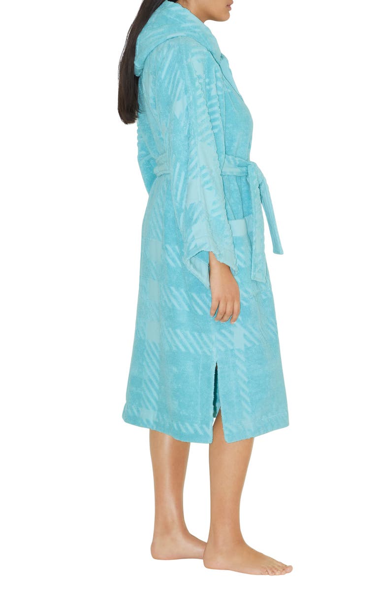 Burberry Mega Check Cotton Terry Cloth Hooded Robe, Alternate, color, 