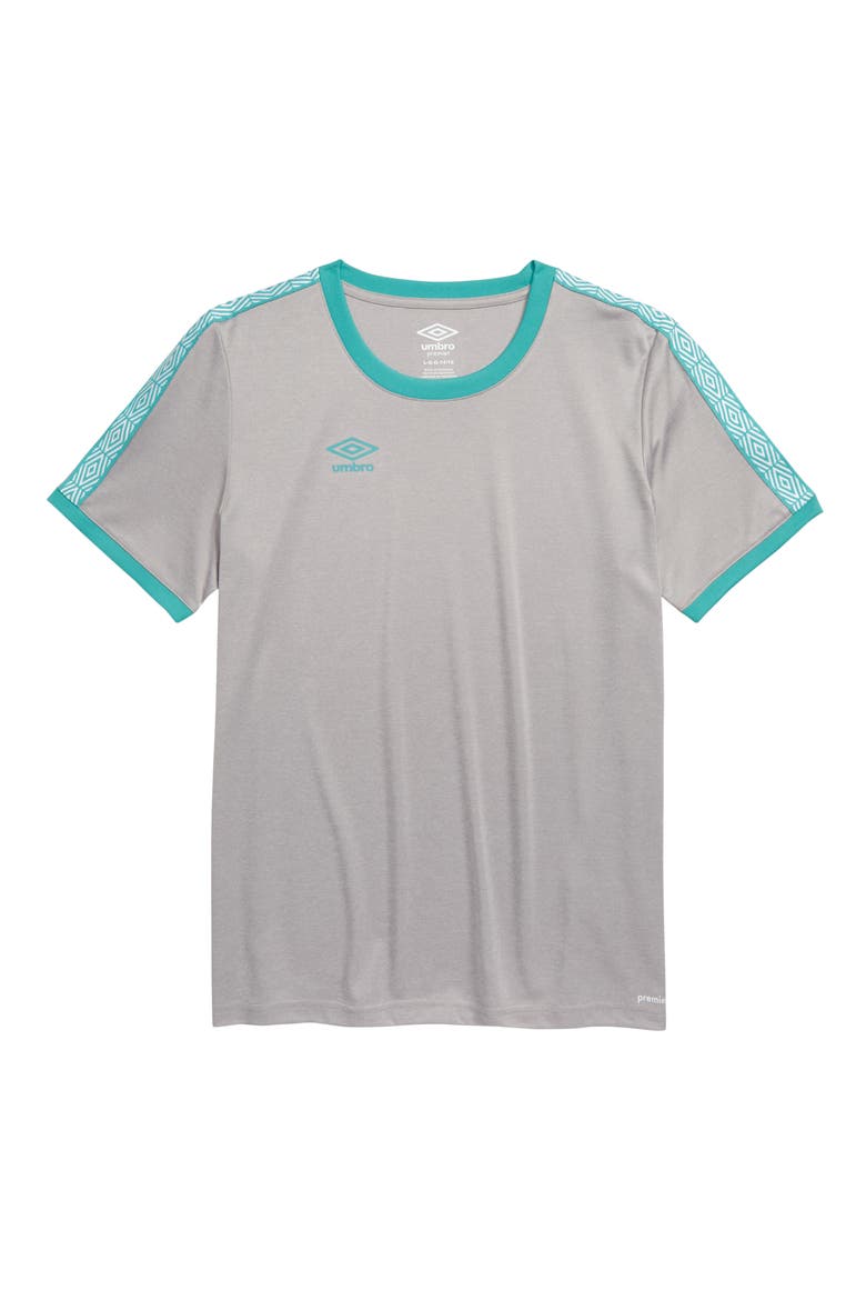 Diamond Logo Tape T-Shirt, Main, color, MEDIUM GREY HEATHER/ MINT