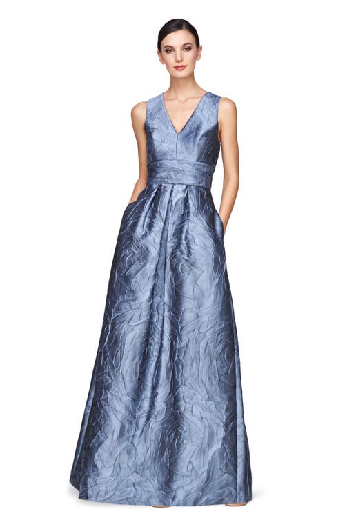 KAY UNGER KAY UNGER MARIAH CRINKLE PLEATED GOWN
