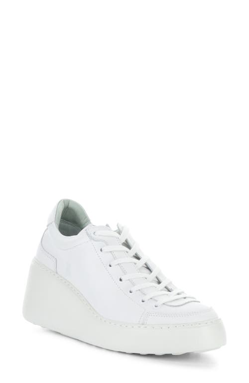 Shop Fly London Dufy Platform Wedge Sneaker In White