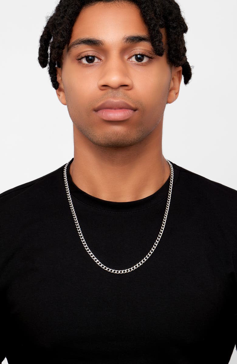 Adornia Men's Water Resistant Cuban Link Chain Necklace, Alternate, color,