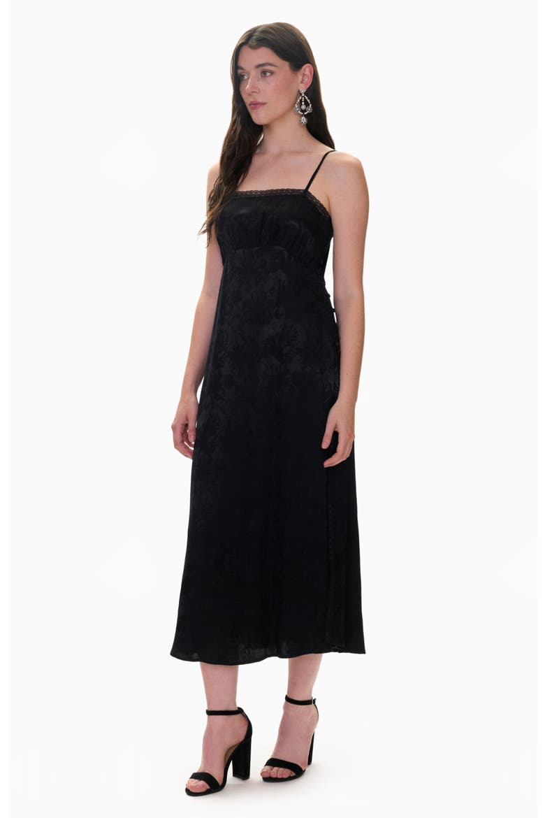 Neveah Jacquard Cami Dress, Alternate, color, Noir