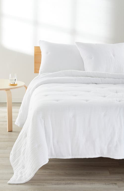 Nordstrom Cotton Gauze Quilt & Shams Set In White