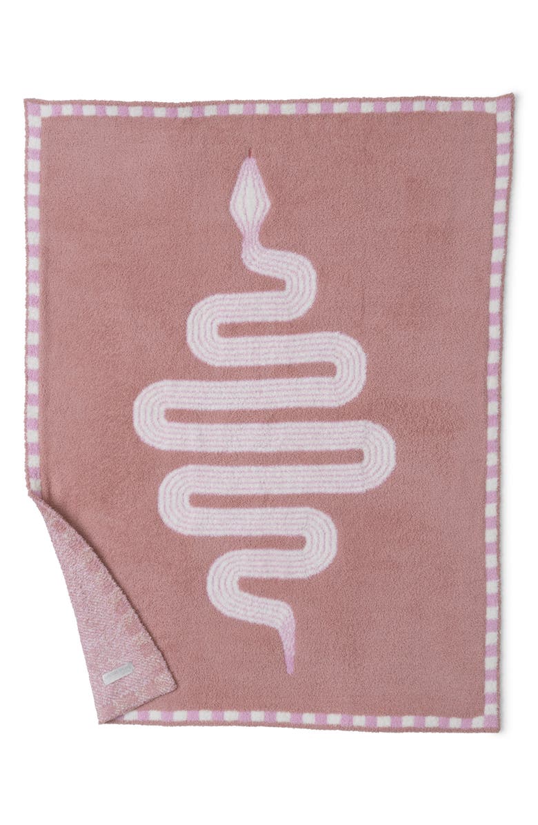 Barefoot Dreams<sup>®</sup> Snake Jacquard CozyChic<sup>®</sup> Stroller Blanket, Alternate, color, Dusty Coral Multi