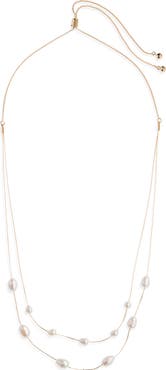Nordstrom Genuine Freshwater Pearl Adjustable Layered Necklace
