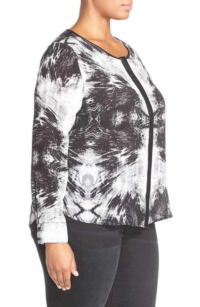 Tart 'Krista' Mirror Print Silk Top, Alternate, color, 