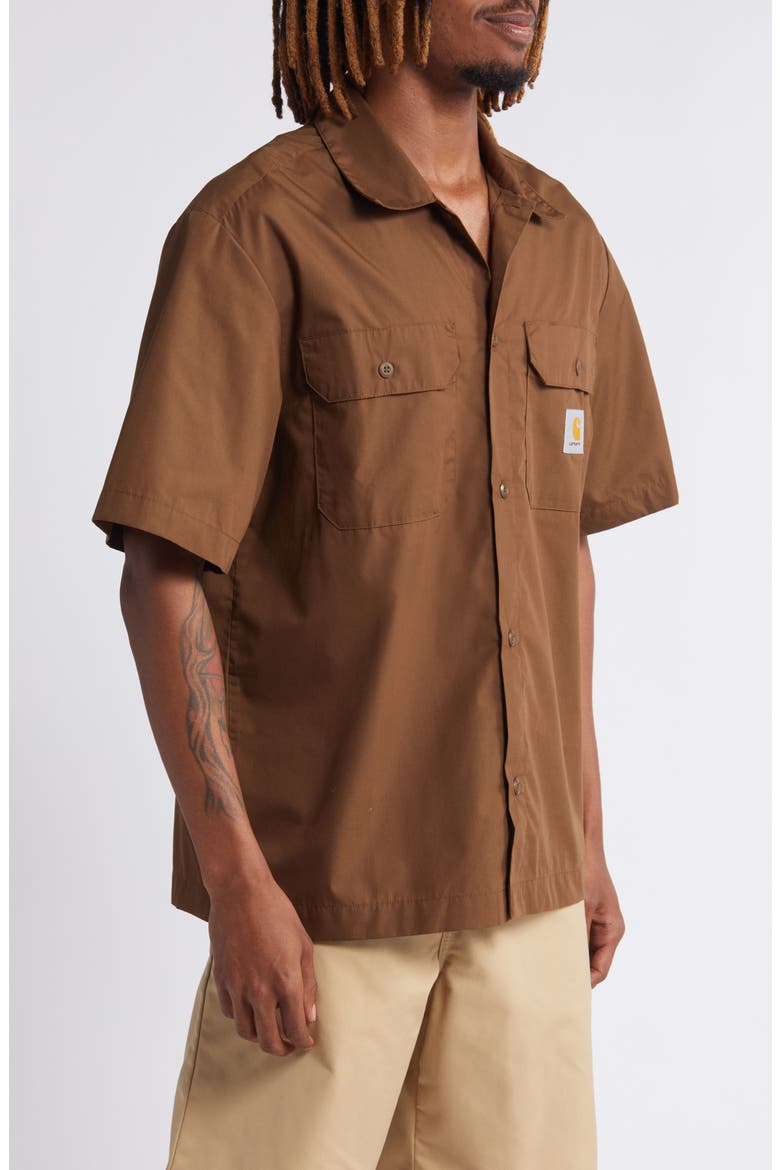 Craft Short Sleeve Button-Up Shirt, Alternate, color, LUMBER