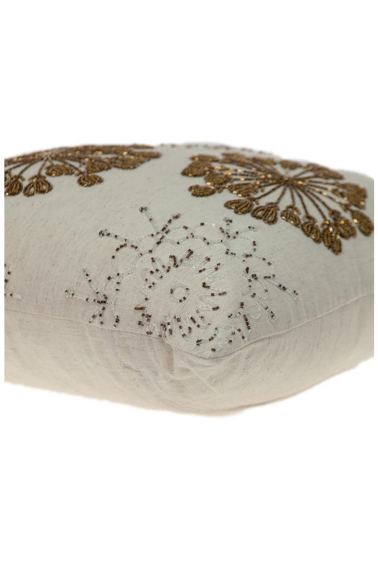 Periwinkle Beaded Accent Pillow, Alternate, color, BEIGE