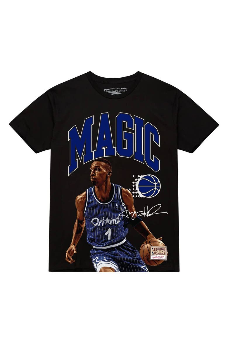 Men's Mitchell & Ness Penny Hardaway Black Orlando Magic Hardwood Classics Player Arch T-Shirt, Alternate, color, Black