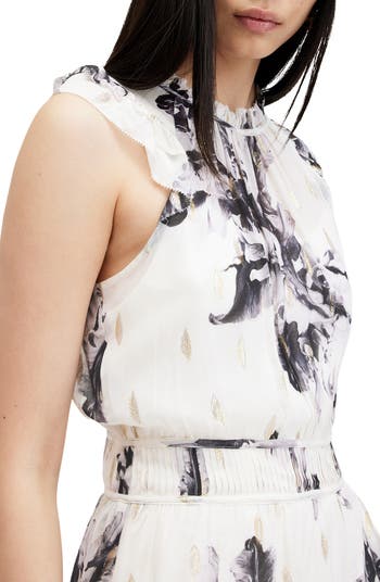 Caylan Floral Print Metallic Minidress