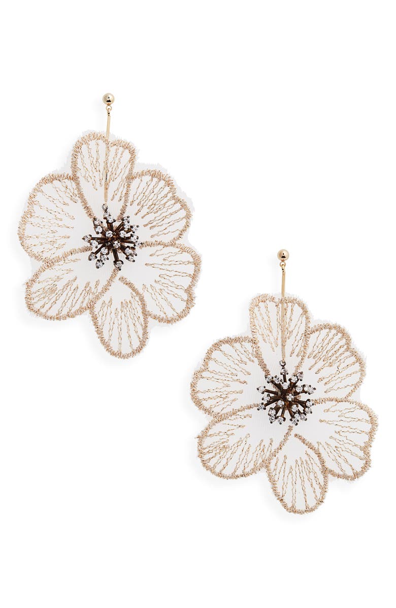 Serefina Flower Statement Drop Earrings, Main, color, 