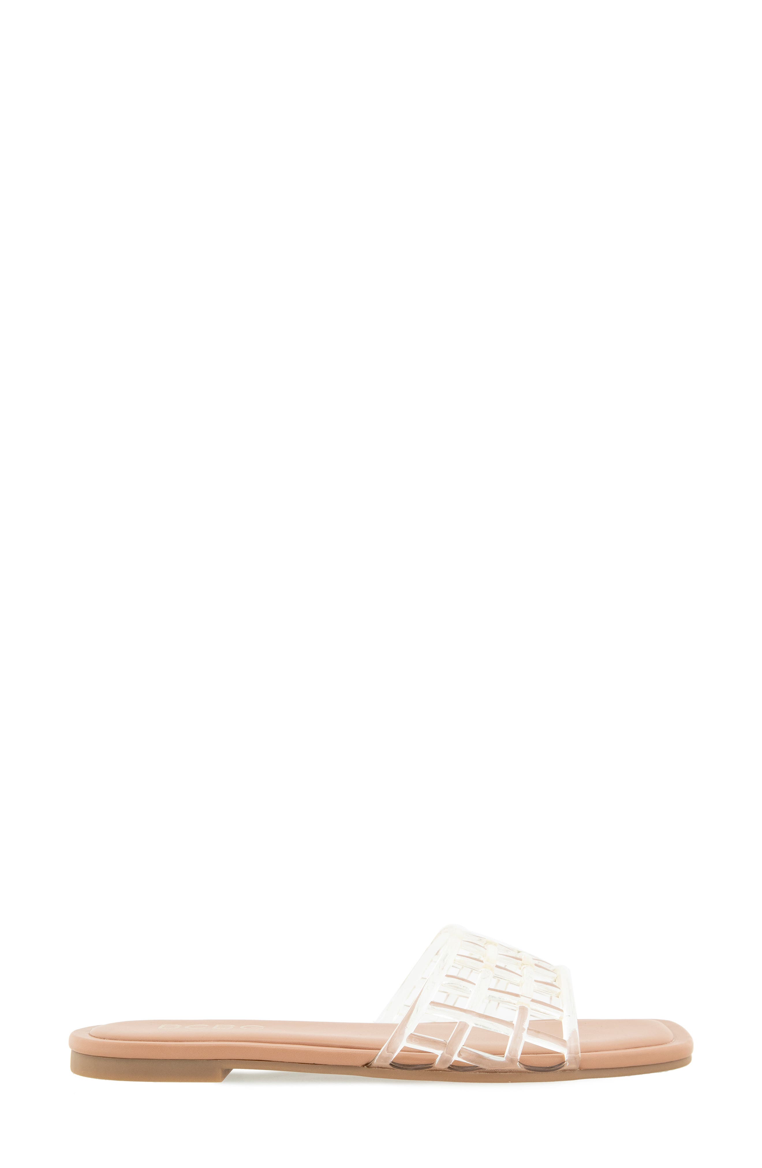 BCBG Maria Clear Slide Sandal, Alternate, color, Clear/ Tan