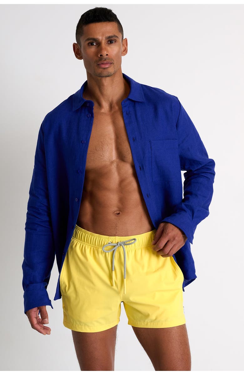 SHAN Short fit, stretch and quick dry swim trunks, Alternate, color, Yellow