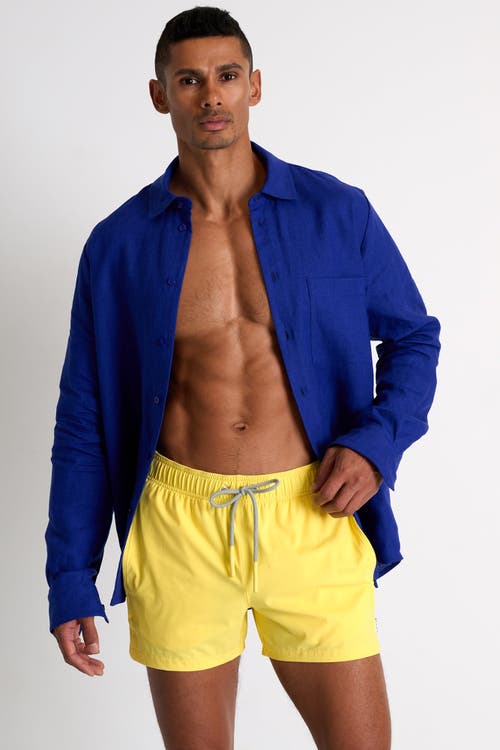 Shan Short Fit, Stretch And Quick Dry Swim Trunks In Yellow
