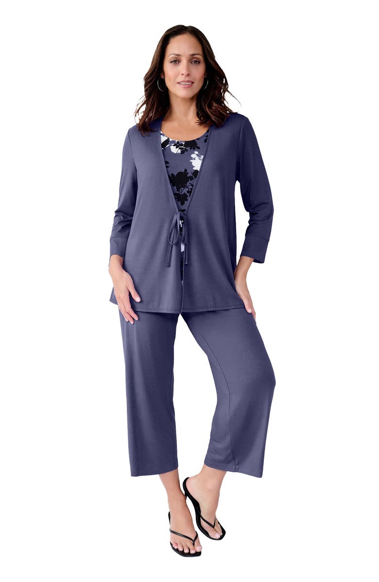 Jessica London 2-In-1 Layered Tunic, Main, color, Dusk Graphic Floral