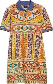 Etro Geo Floral Piqué Polo Minidress
