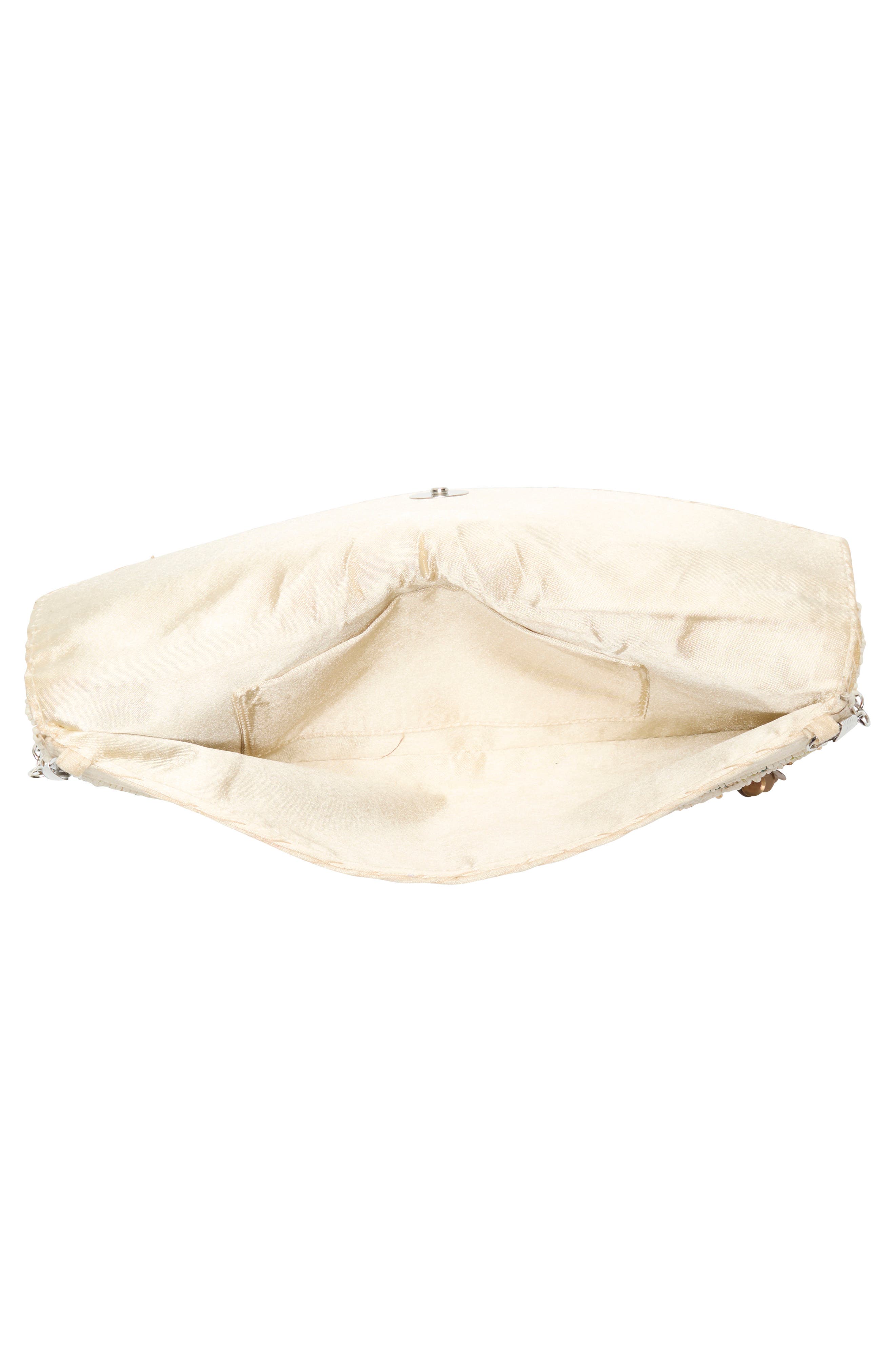 Floral Beaded Envelope Clutch, Alternate, color, WHISPER WHITE