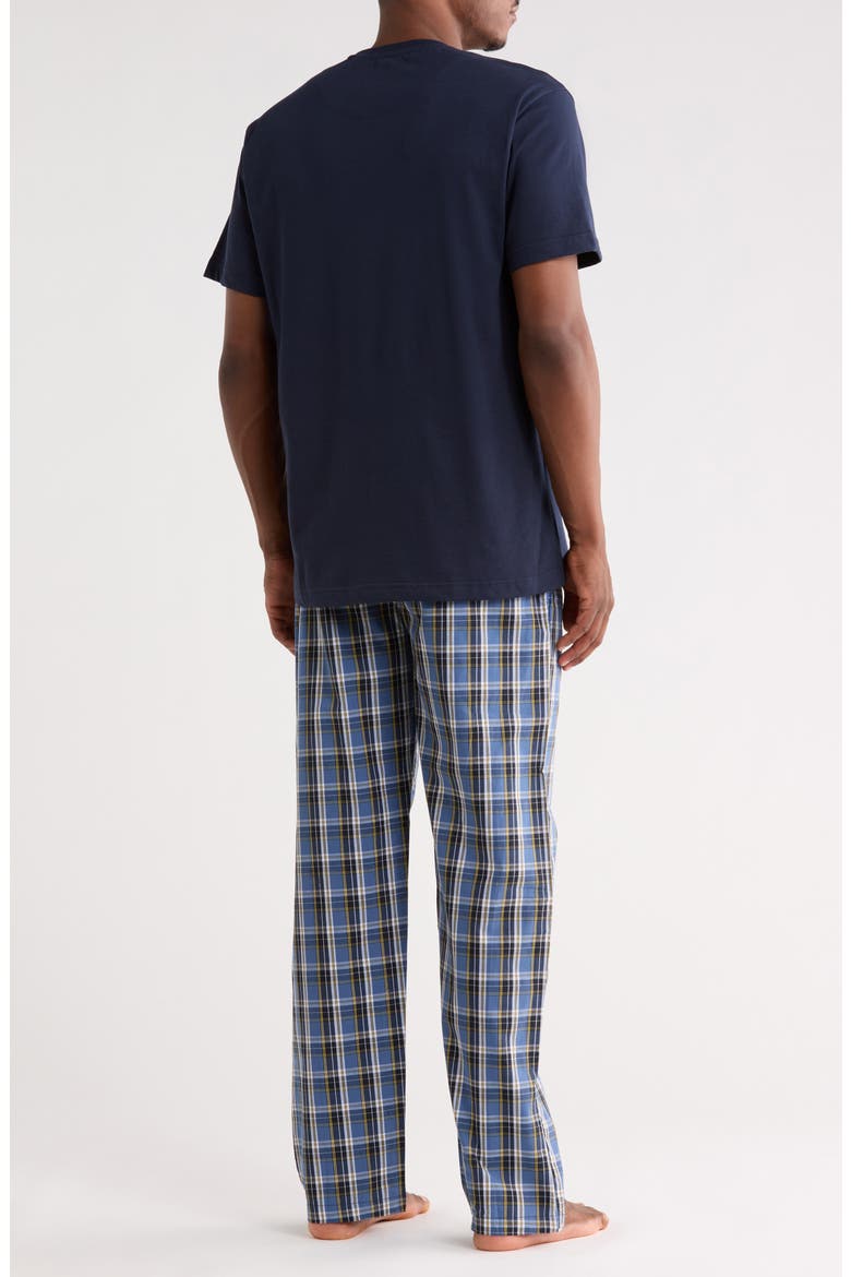 T-Shirt & Plaid Pajama Pants Set, Alternate, color, BLUE/ LEMONDROP