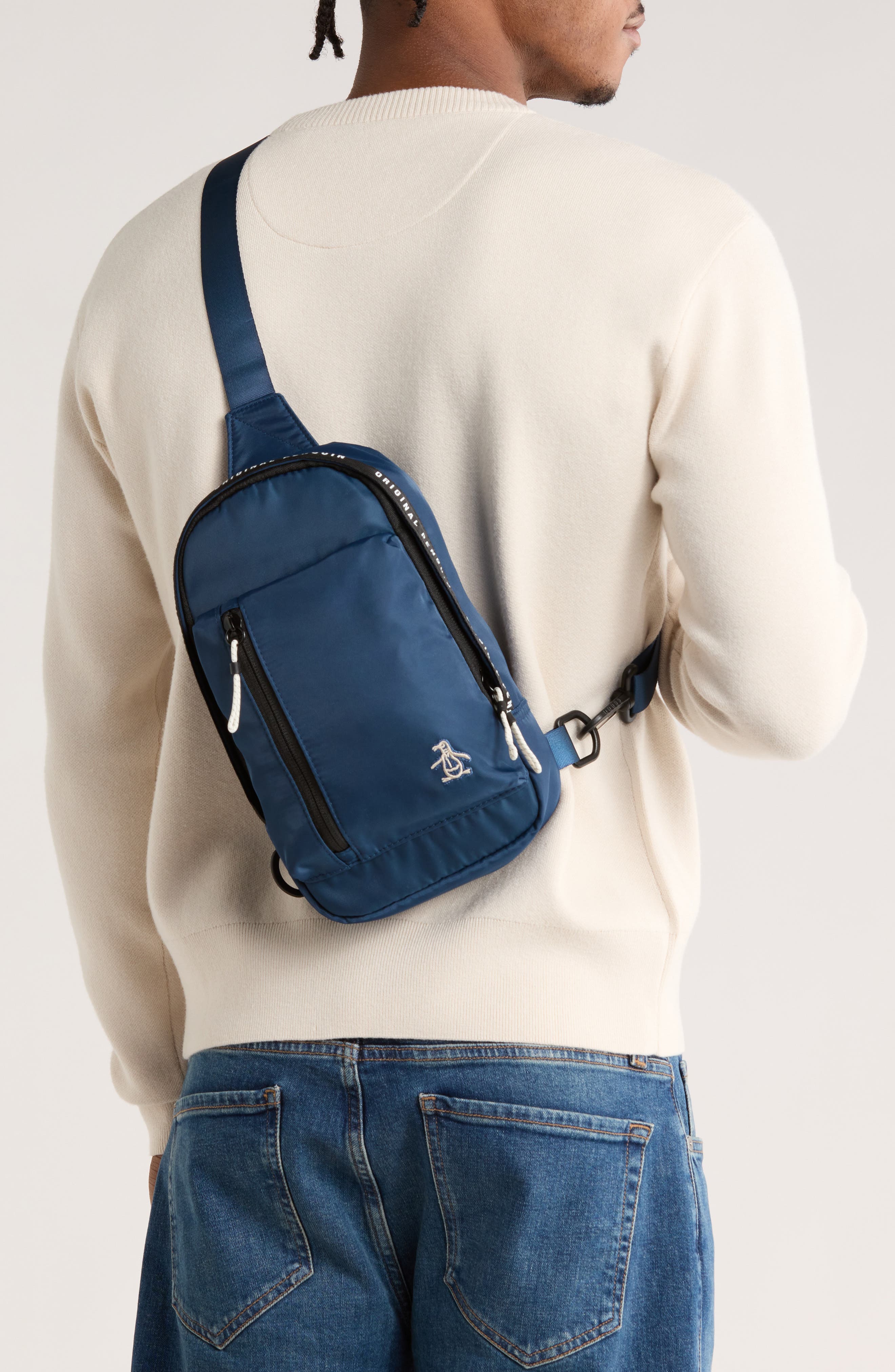 Original Penguin Sport Nylon Crossbody Bag, Alternate, color, Bluewing Teal