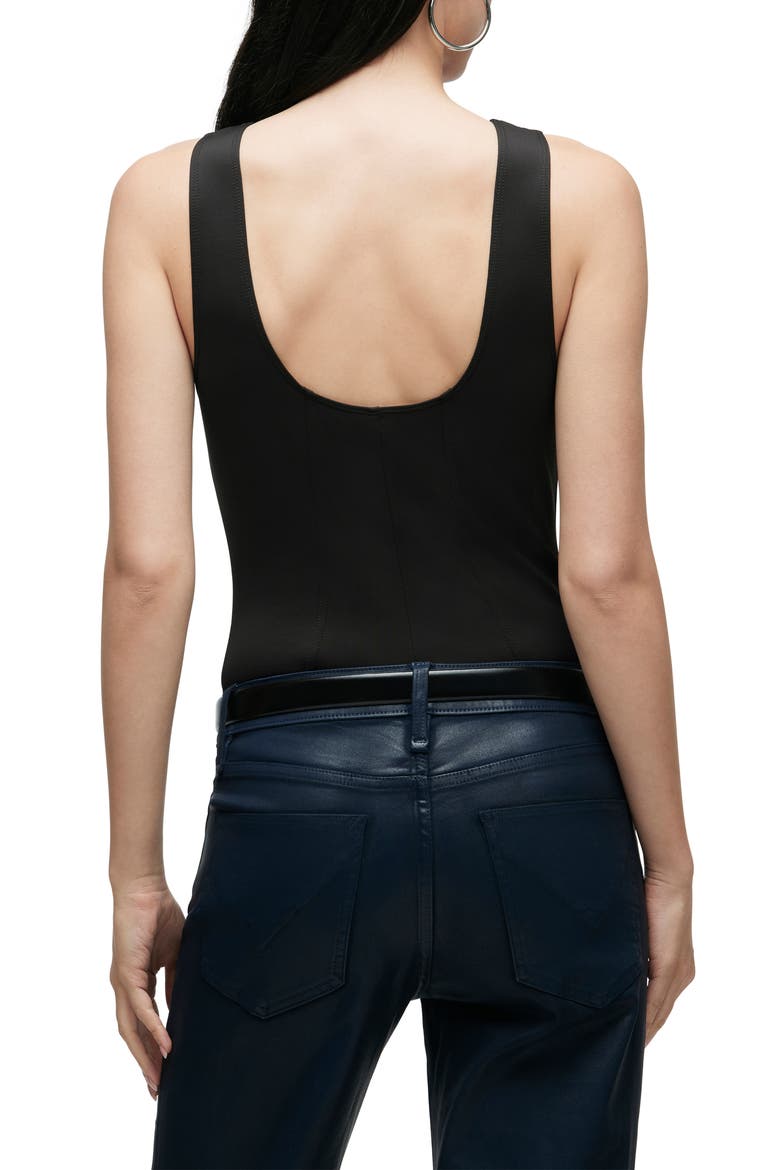 Scoop Neck Bodysuit, Alternate, color, BLACK
