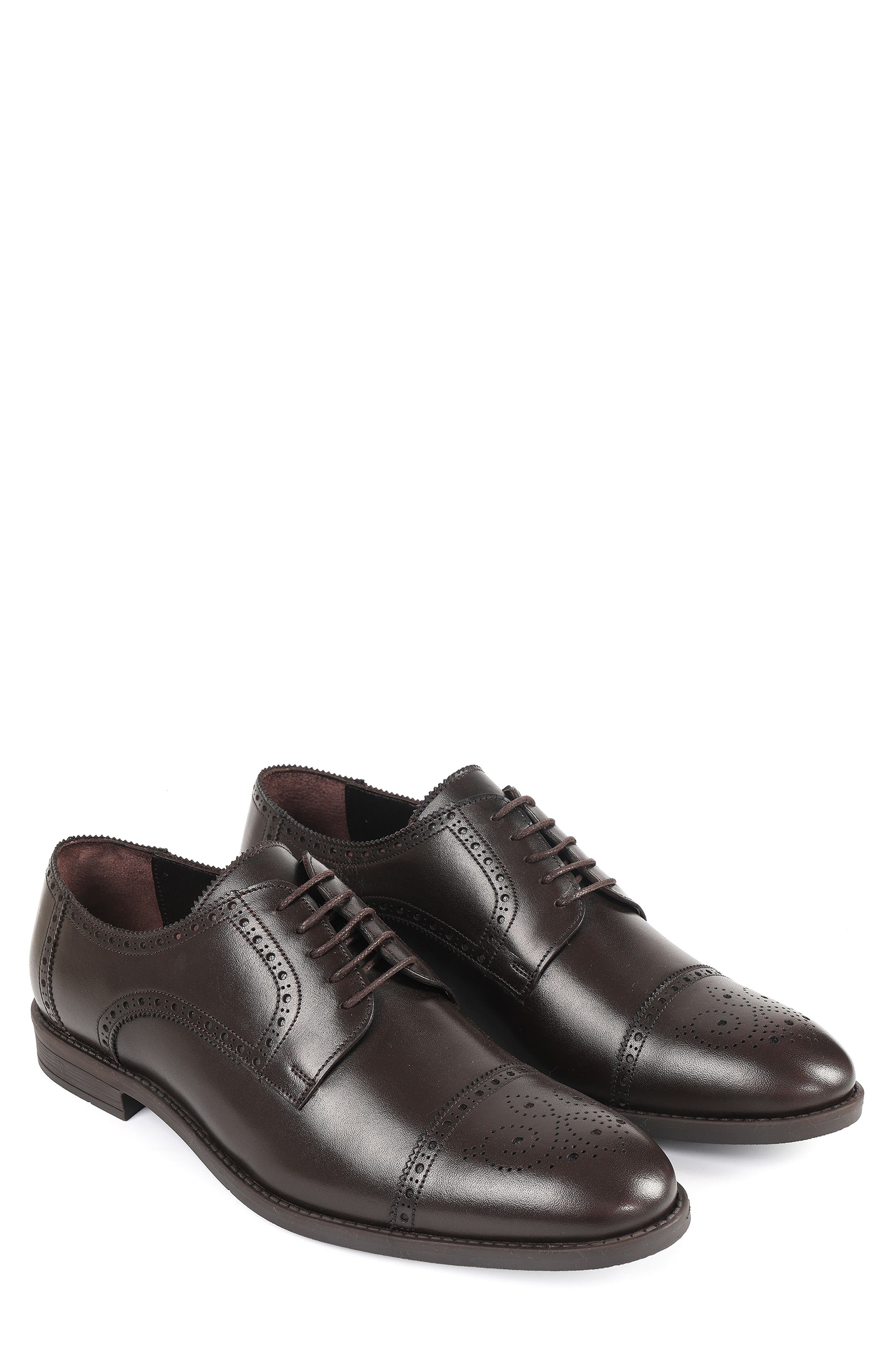 Alaska Brogue Cap Toe Derby, Alternate, color, DARK BROWN
