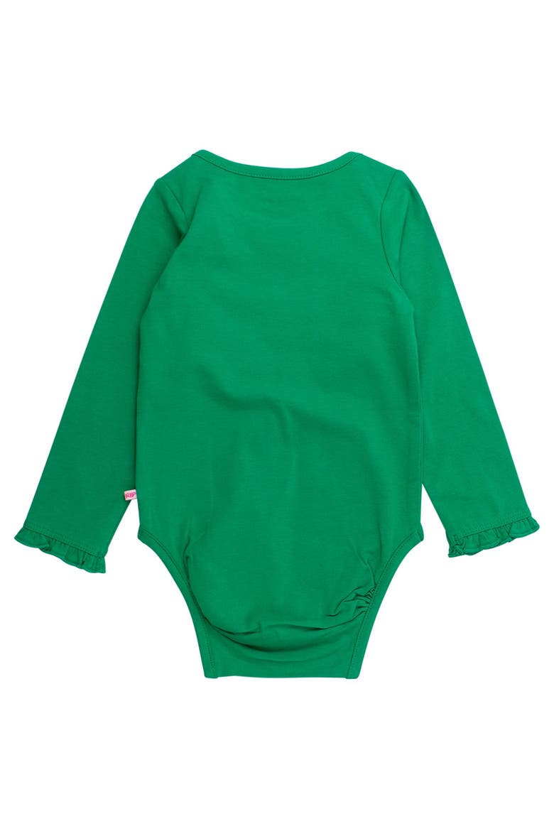 Baby/toddler Girls Knit Long Sleeve Ruffle Layering Bodysuit, Alternate, color, Green
