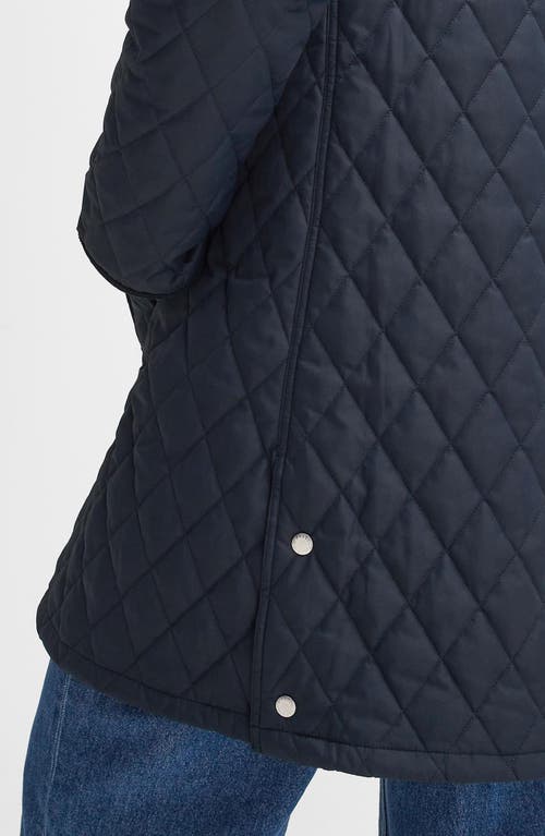 Barbour Tulip Corduroy Trim Quilted Coat In Blue