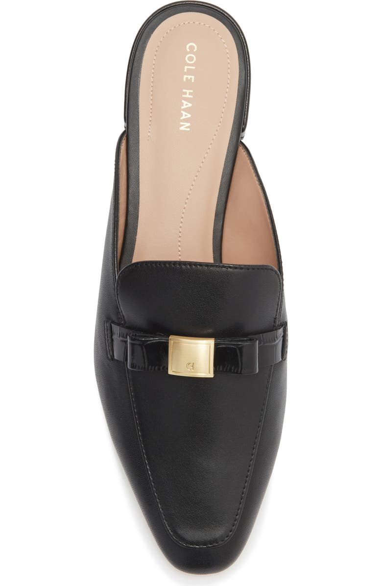 Cole Haan Pasha Bow Mule, Alternate, color, Black Leather