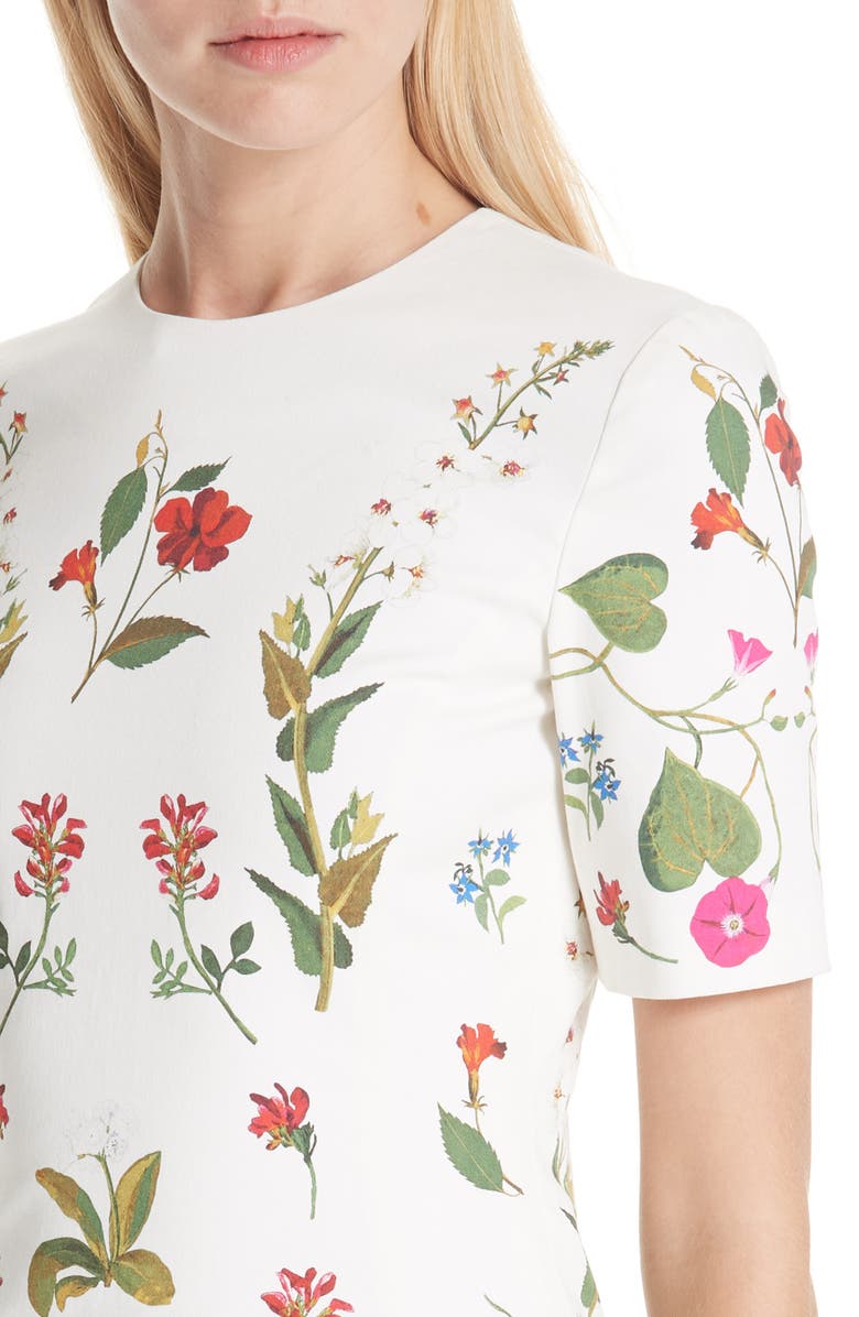 Oscar de la Renta Garden Print Sheath Dress, Alternate, color, 