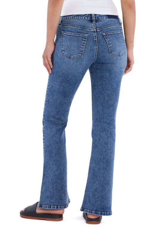 Hint Of Blu Mid Rise Flare Jeans In Camila Blue