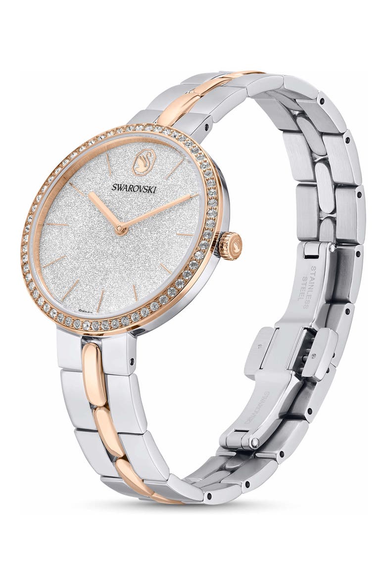 Cosmopolitan Pavé Bracelet Watch, 32mm, Alternate, color, SILVER TONE
