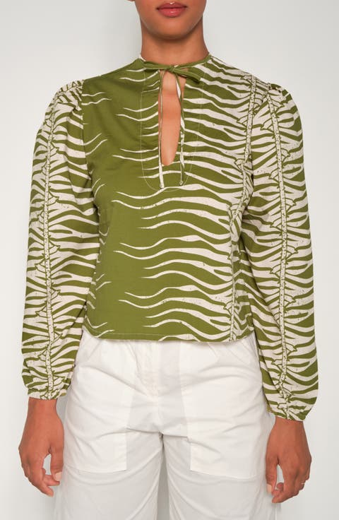 Tulum Snakeskin Print Cotton Top