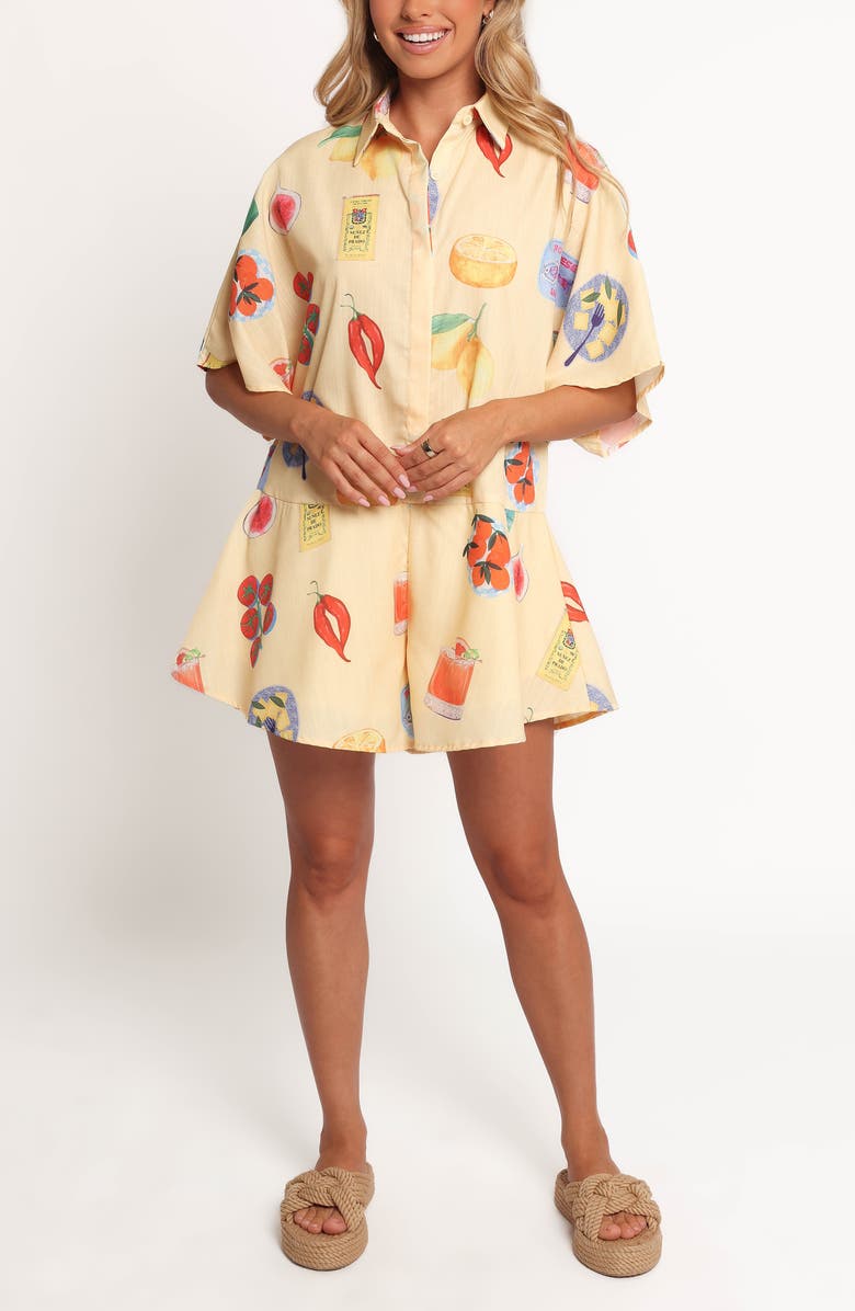 Petal & Pup Sebastian Printed Romper, Main, color, Pasta Print