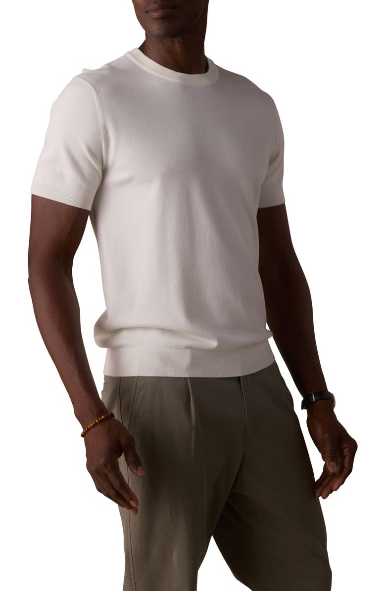 The Normal Brand Taylor Short Sleeve Crewneck Sweater, Alternate, color, White