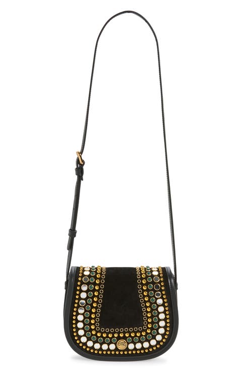 Caccetta Studded Suede Crossbody Bag